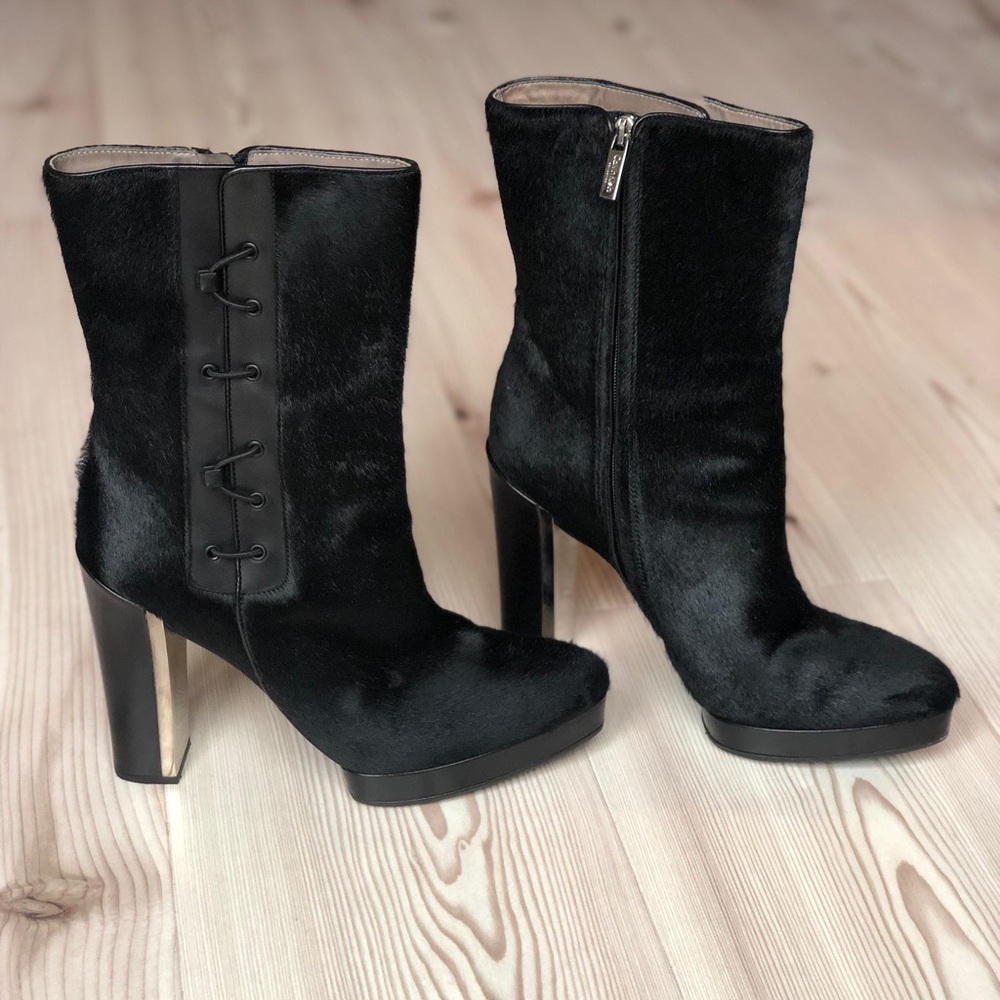 Calvin Klein Black Calf Hair Boots